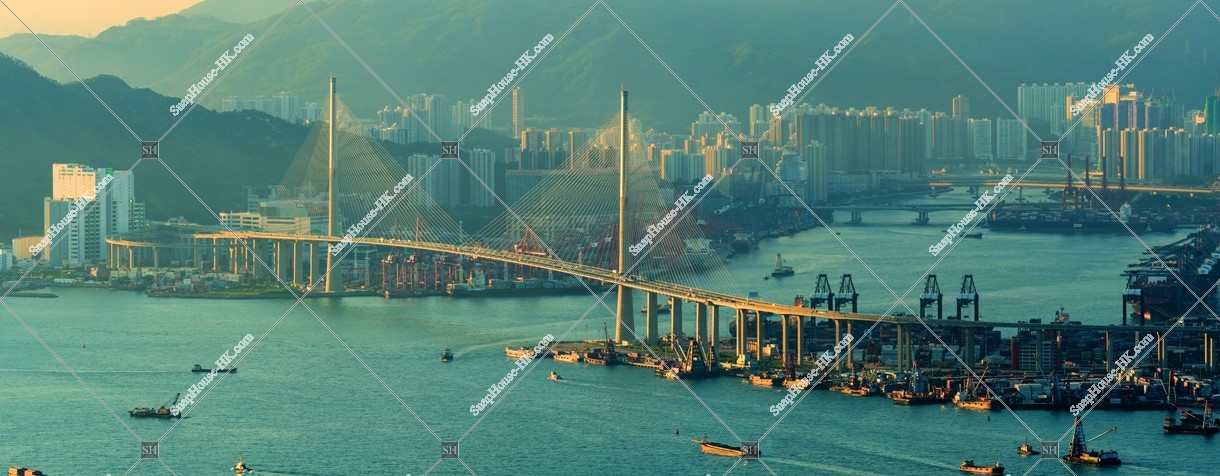 Stonecutters' Bridge in sunset time, No.2