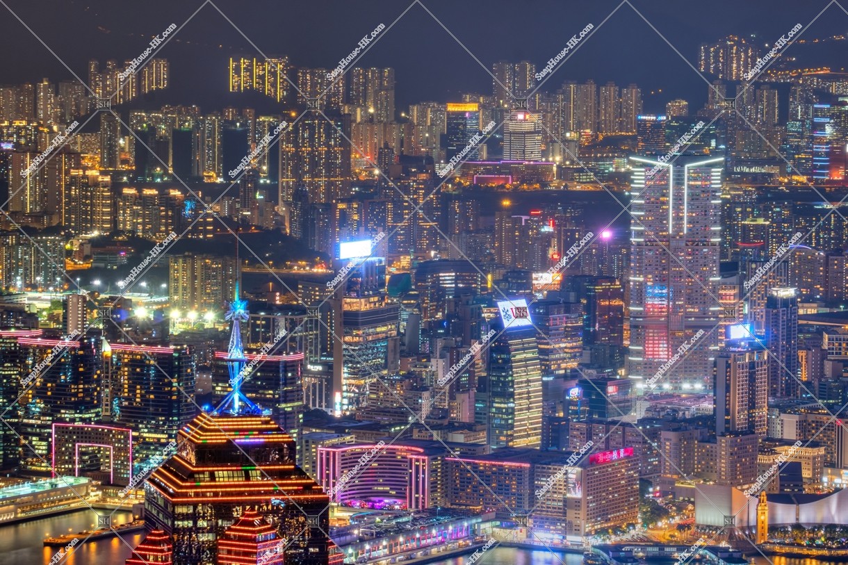 Cityscape of Tsim Sha Tsui at night, No.3