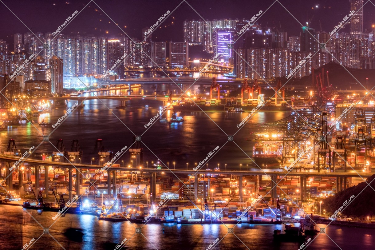 View of Kwai Tsing Container Terminal at night, No.2