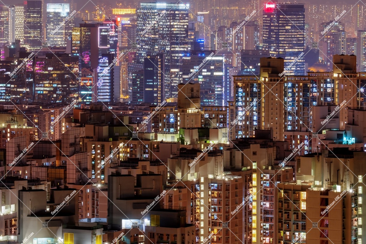 View of buildings at Lam Tin to Kwun Tong at night