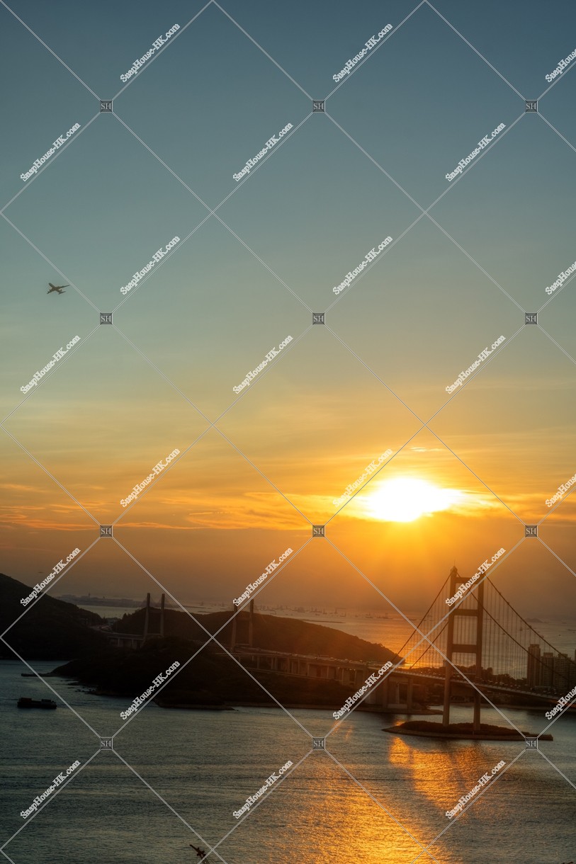 Tsing Ma Bridge with sunset, No.5