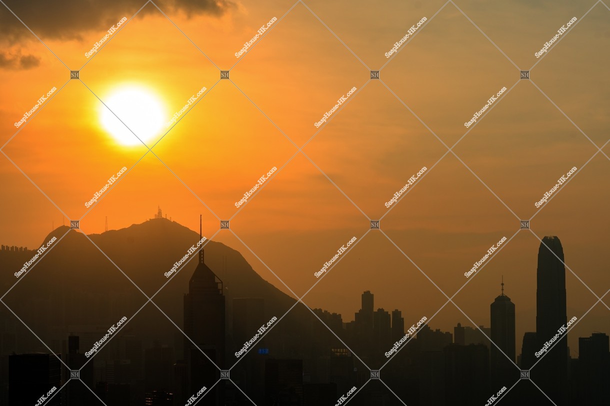 Dusk view with high-rise buildings, No.1