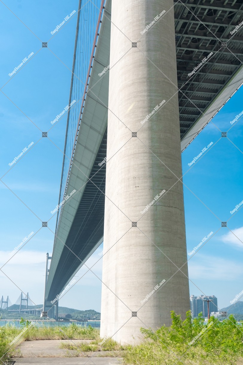Tsing Ma Bridge with blue sky, No.6