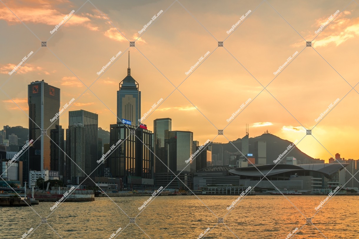 View of the Wan Chai area in the evening
