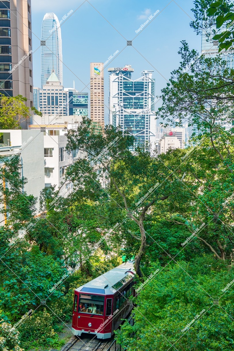 high-rise building in Central, and the Peak Tram②