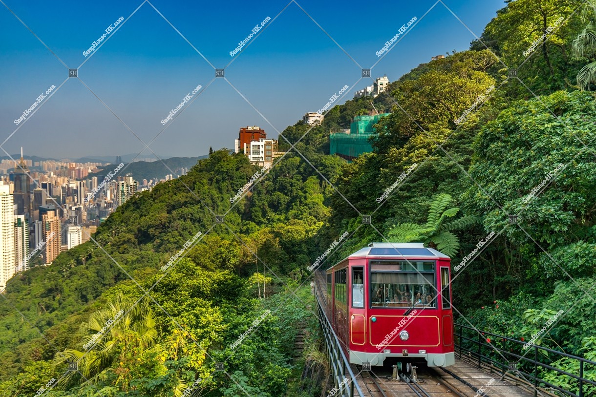 View of Hong Kong Island and the Peak Tram is heading to the Victoria Peak ①