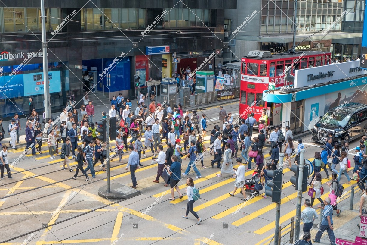 People across the road at Central