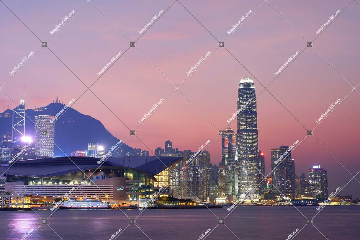 View of Wan Chai and Central before the sunset