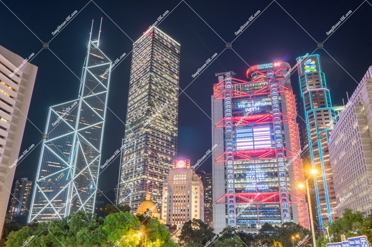 high-rise building of Bank of issue 3 bank at Central   [night view]