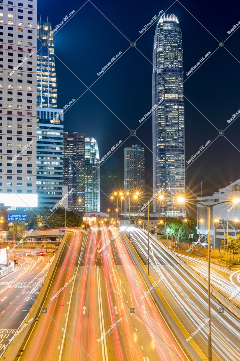 Night View of Central from Admiralty [Portrait]