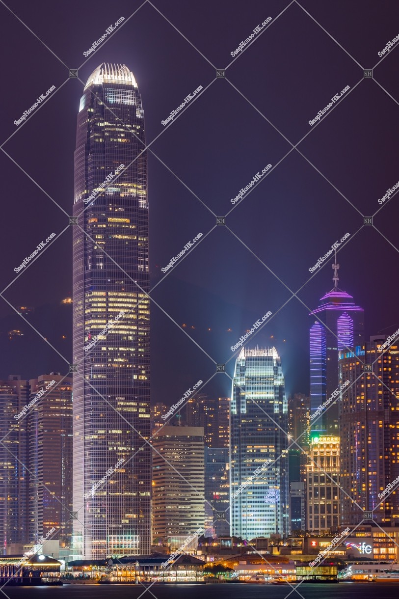 Night view of Central, ifc 1 and ifc 2 [Portrait]