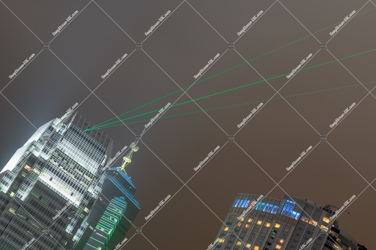 Symphony of Lights, ifc 1 laser show, 3 lasers [oblique view] [Close-up photograph]