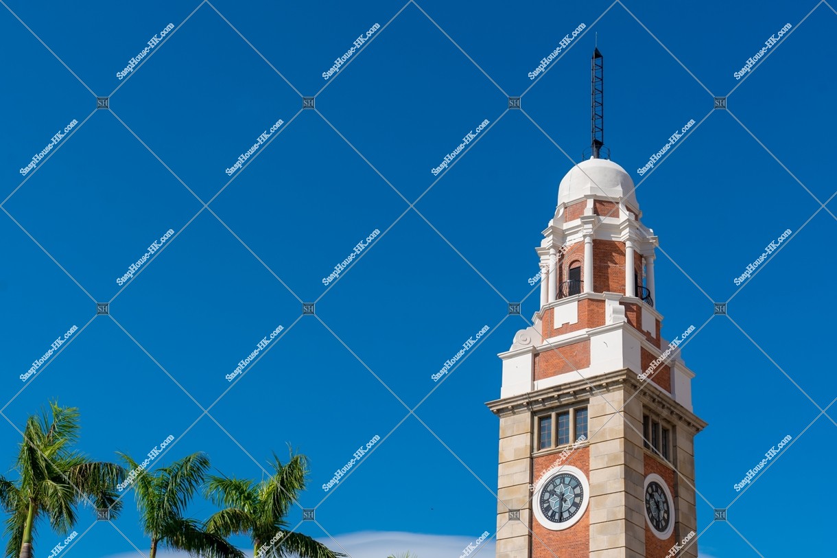 Clock Tower with blue sky, Tsim Sha Teui