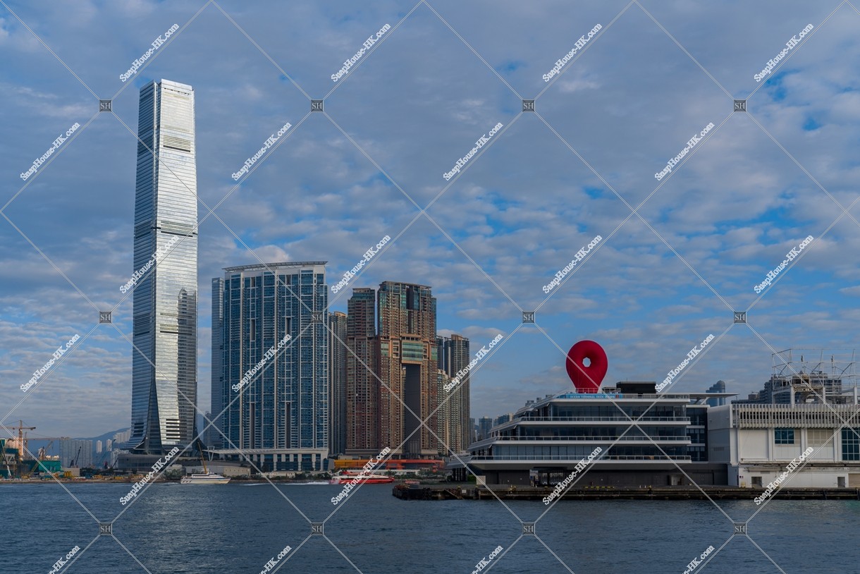 Skyscrapers of West Kowloon and Ocean Terminal Deck