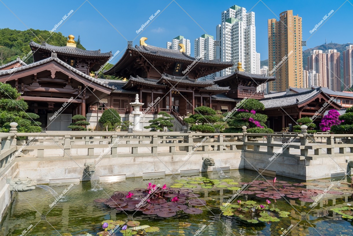 The Maitreya Hall with lotus pond, Chi Lin Nunnery, No.2