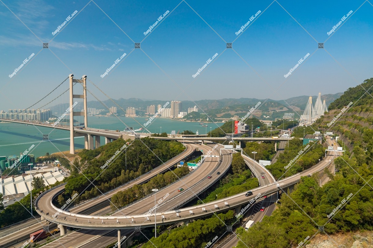 View of interchange, Tsing Ma Bridge, No.3
