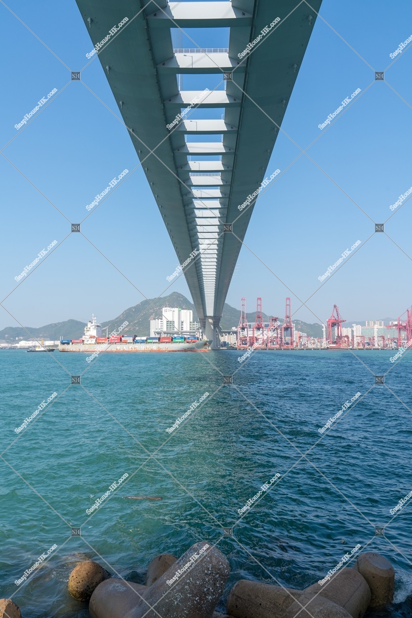 Stonecutters Bridge with sea, No.3