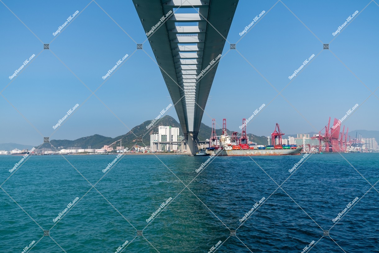 Stonecutters Bridge with sea, No.4