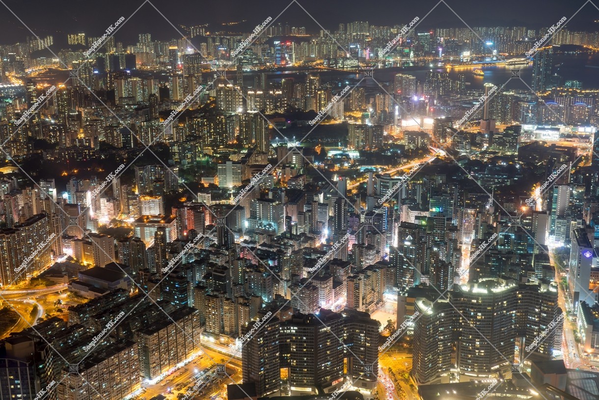 Night view of Kowloon from Jordan to Ho Mun Tin