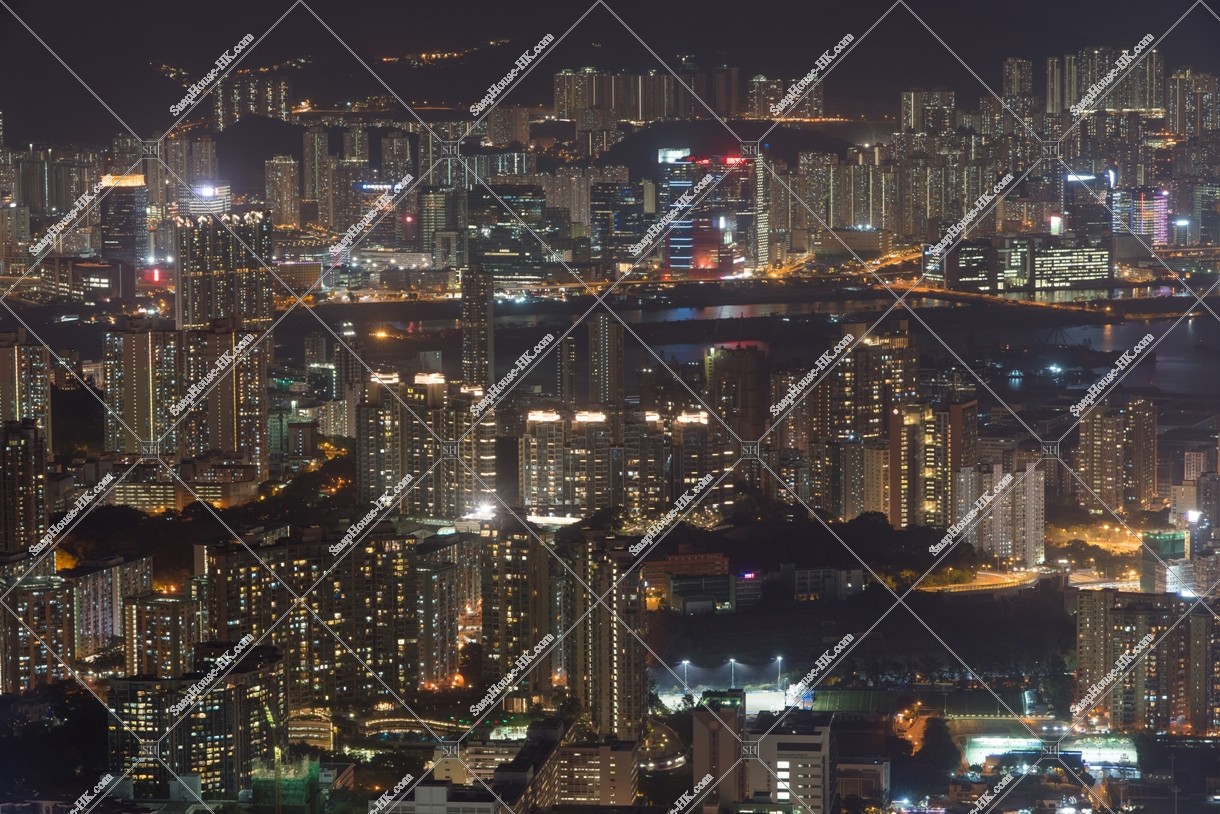 Night view on the northeastern side of Kowloon, mainly in Ho Mun Tin and Kowloon Way.