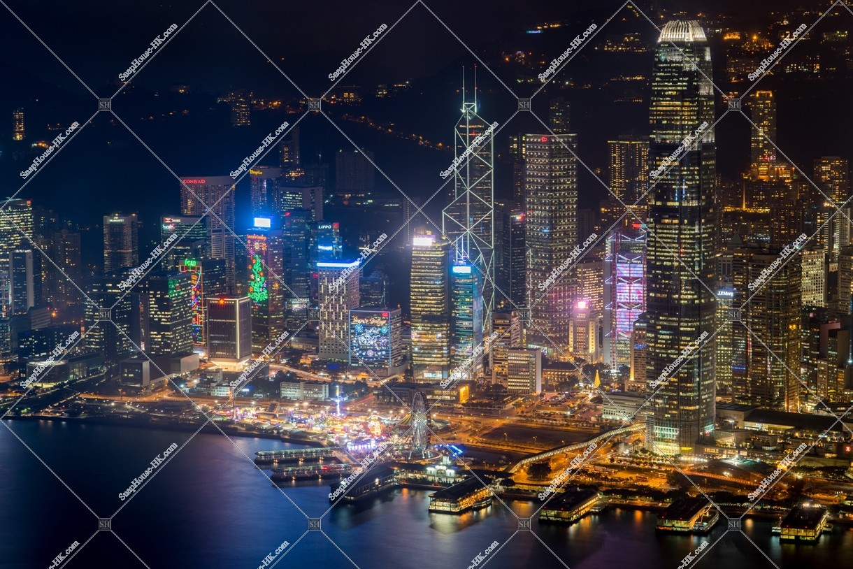 Night view of Central in Hong Kong Island