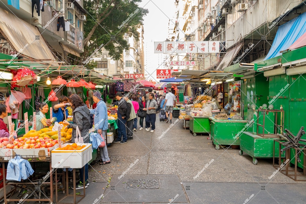 View of Reclamation Street Day Market, Yau Ma Tei, No.5