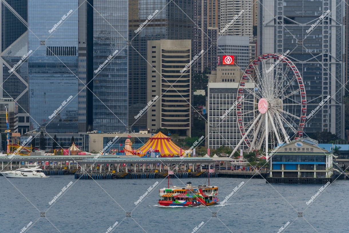 The star ferry departing from Centarl
