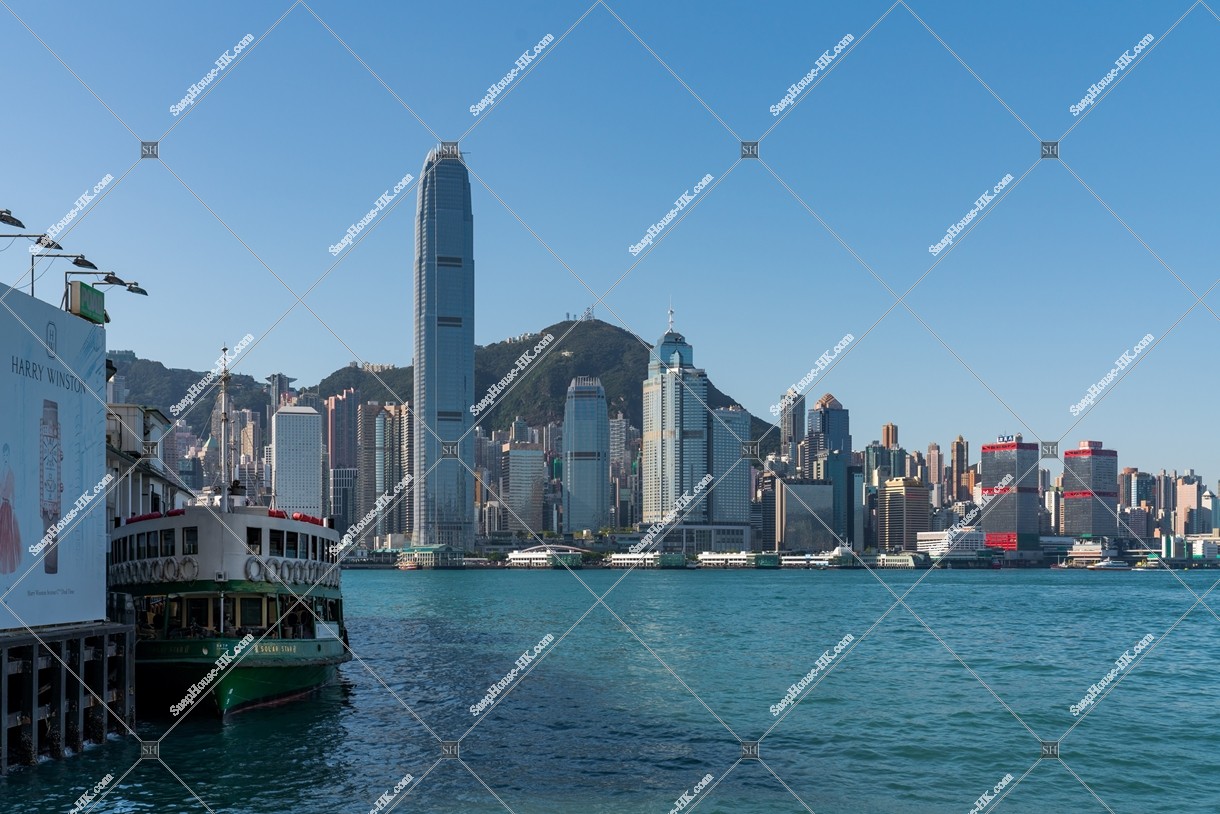 View of Star Ferry and the buildings of Central