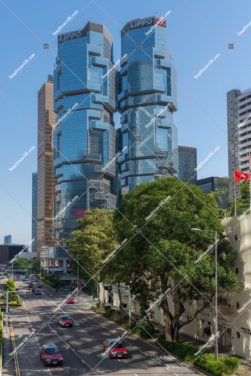 The car driving to Cotton Tree Drive of Central and Lippo Centre [Portrait]
