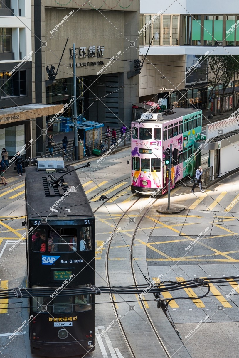 Hong Kong Tramway passing through Central