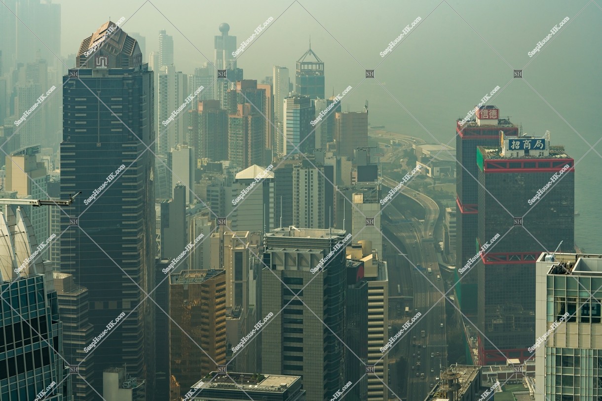 View of a skyscraper at the time of smog, Sheung Wan, No.9