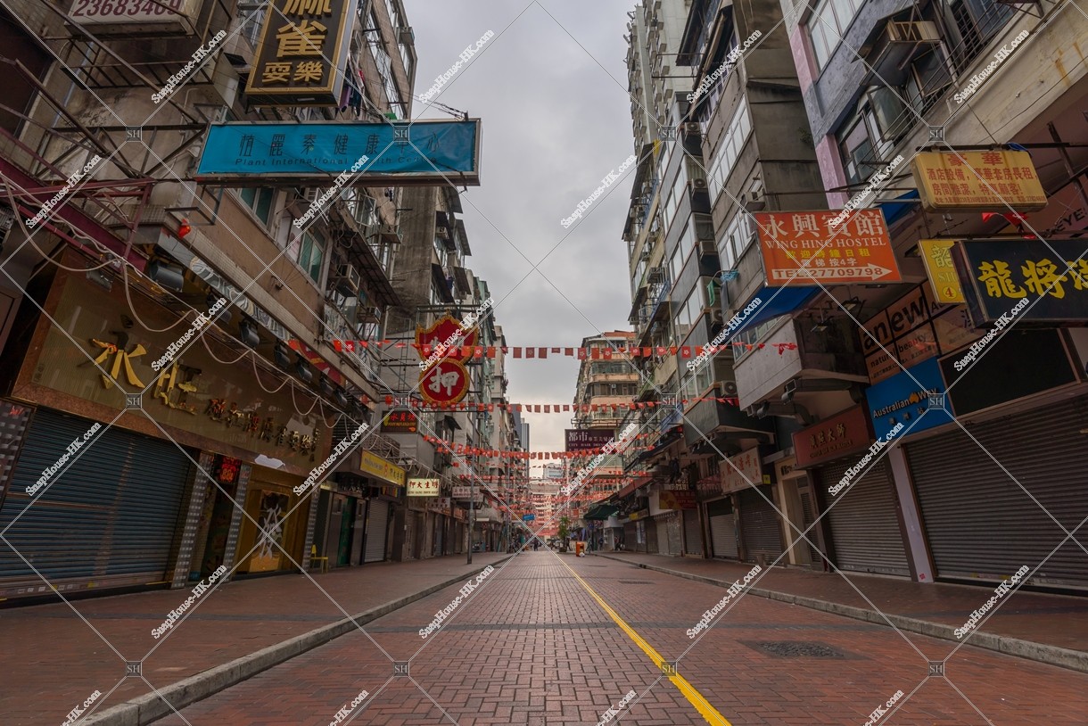 View of Temple Street in the morning, Jordan, No.3