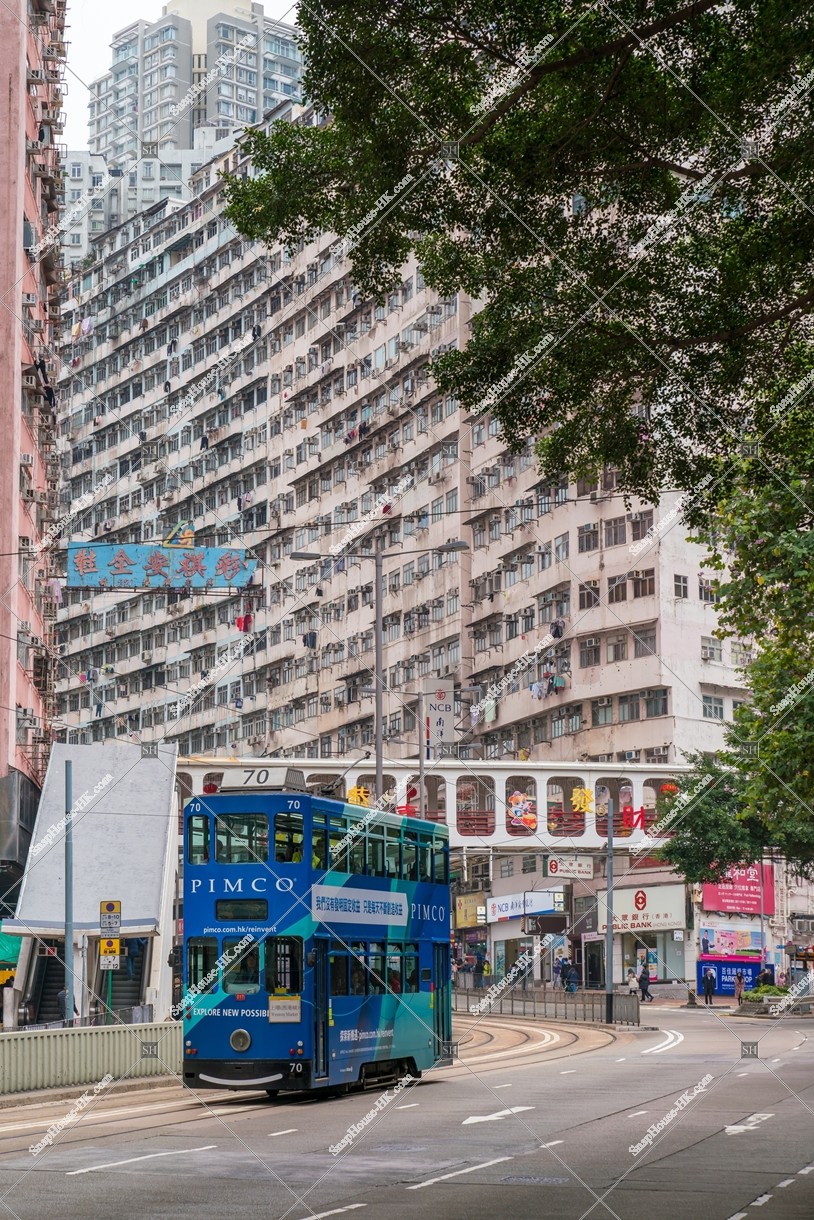 View of Monster Building with Hong Kong Tramway, Quarry Bay, No.3