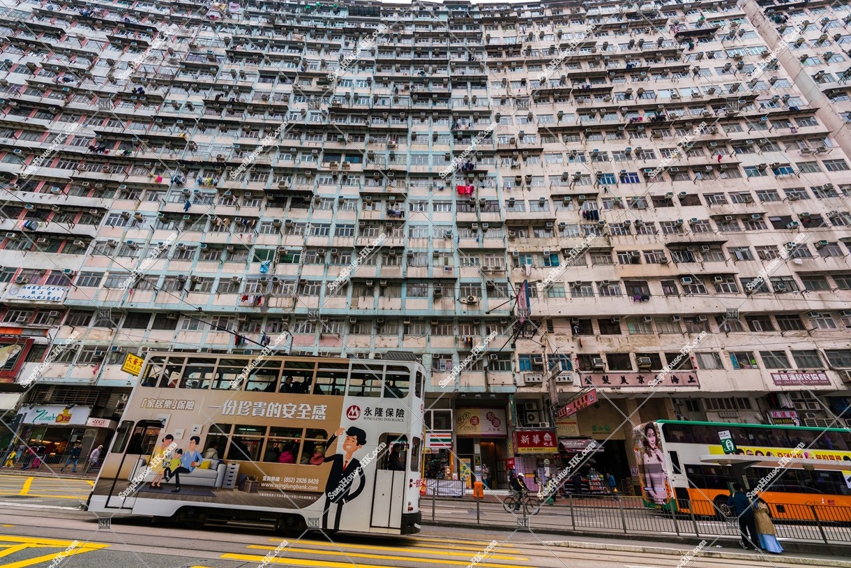View of Monster Building with Hong Kong Tramway, Quarry Bay, No.6