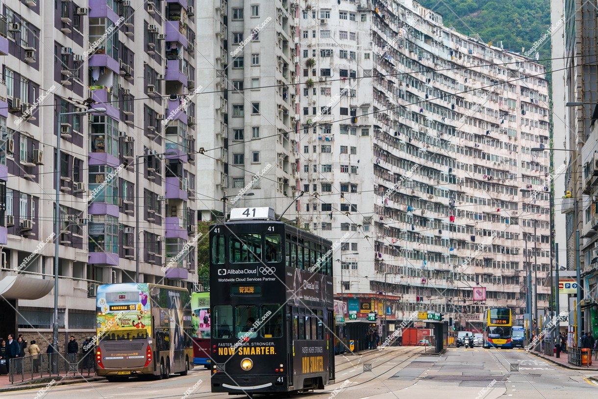 View of Monster Building with Hong Kong Tramway, Quarry Bay, No.7