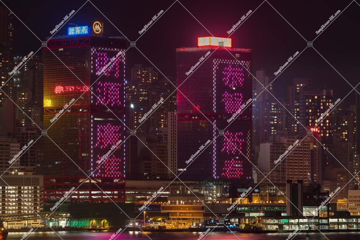 Chines new year night view, Shun Tak Centre, Sheung Wan