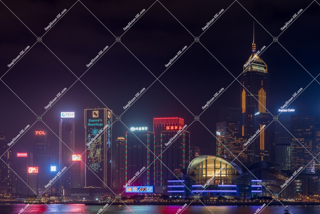 Night View of skyline, Wan Chai area, No.5