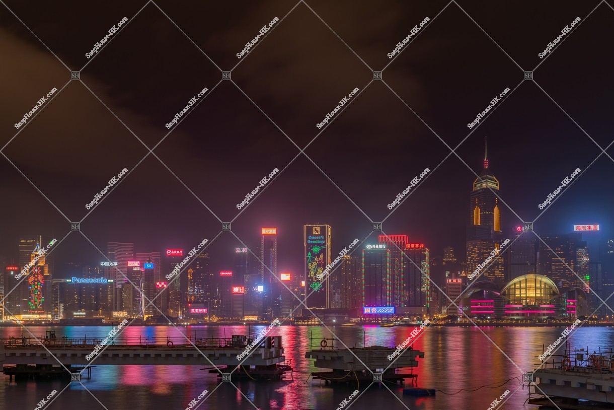 Night View of skyline, Wan Chai area, No.7