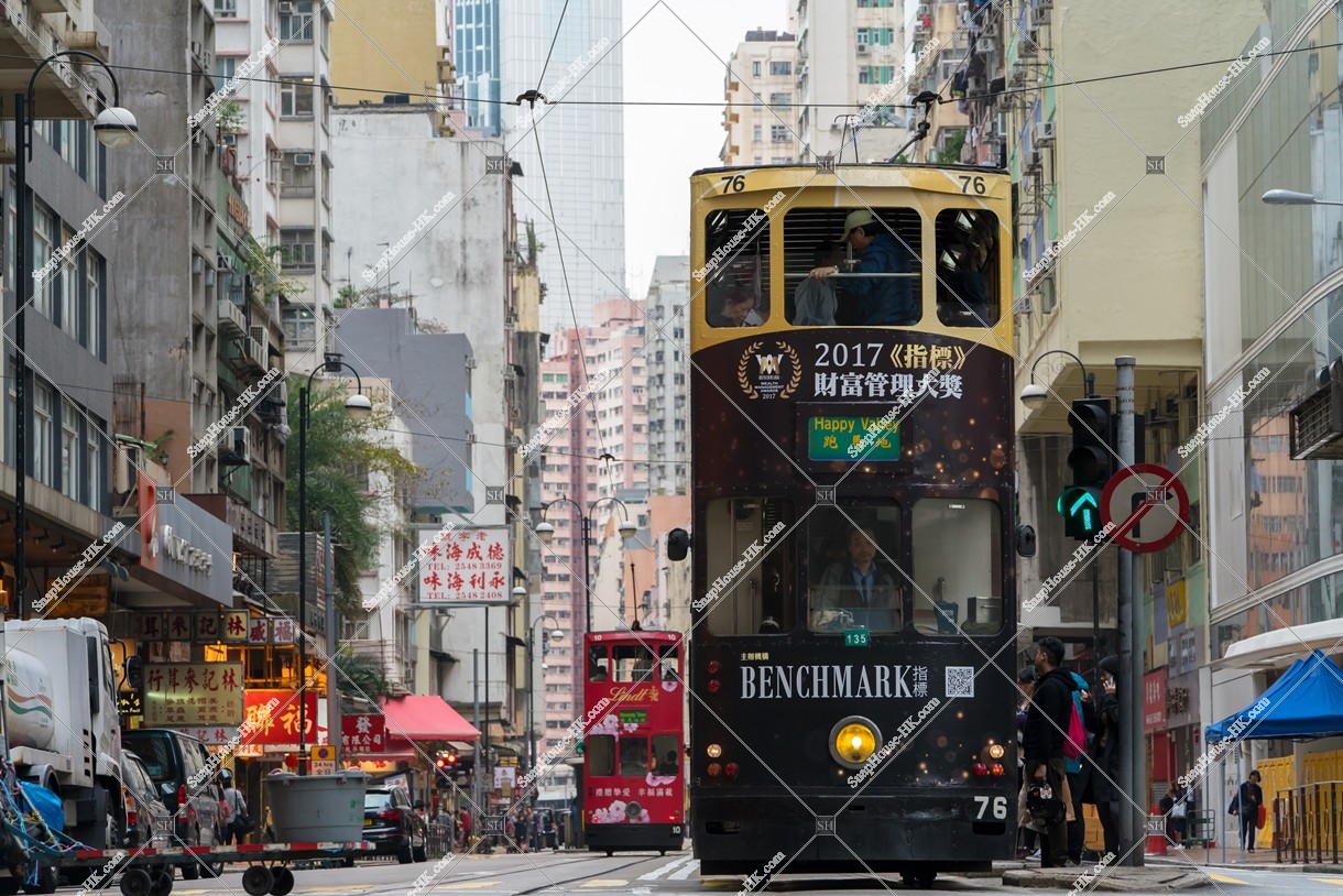 View of Sheung Wan with Hong Kong Tram, No.5