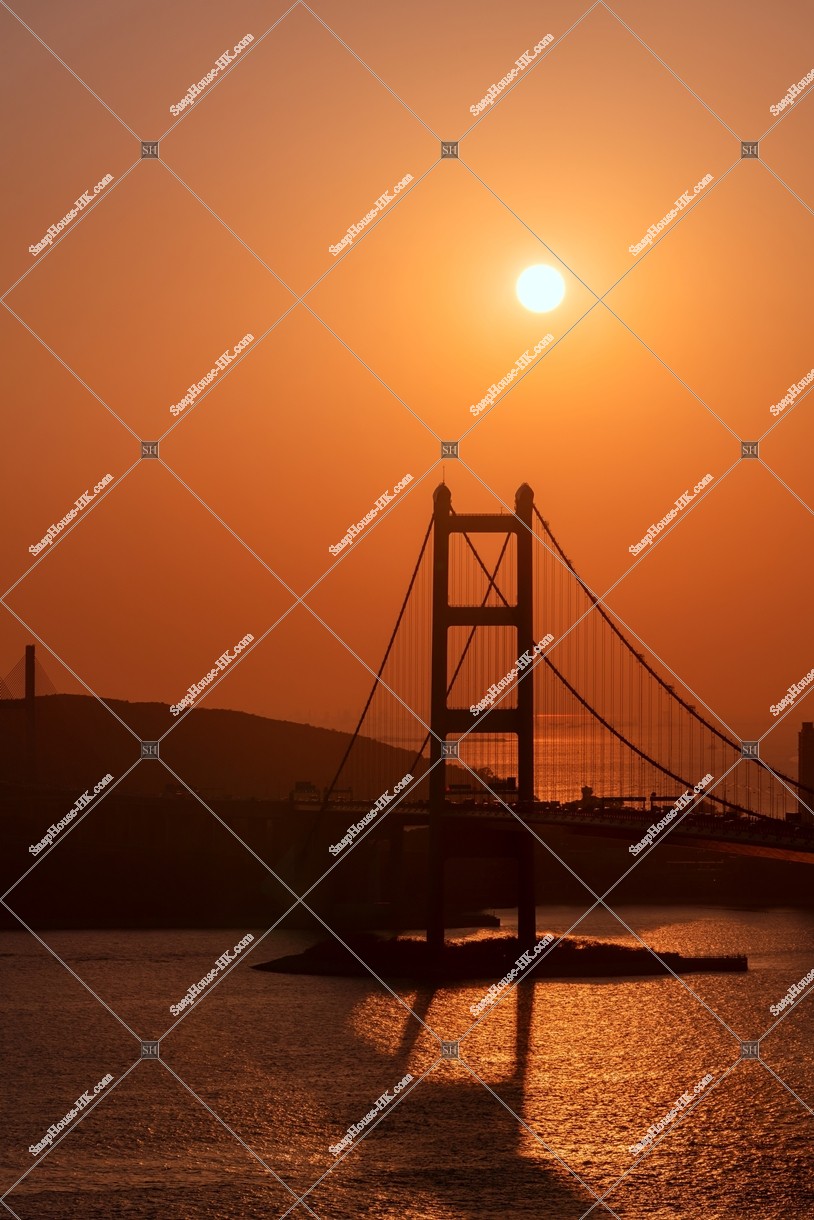 Sunset view of Tsing Ma Bridge, No.2