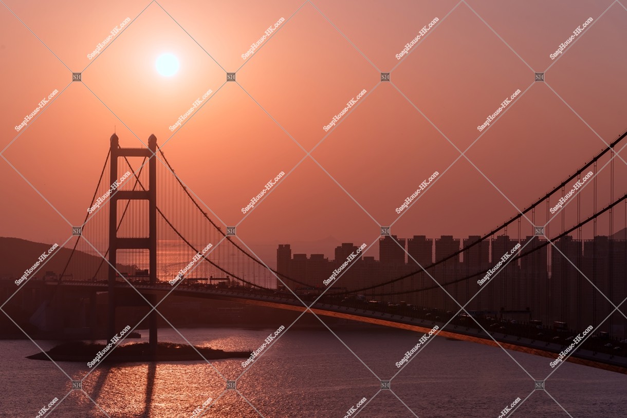 Sunset view of Tsing Ma Bridge, No.3
