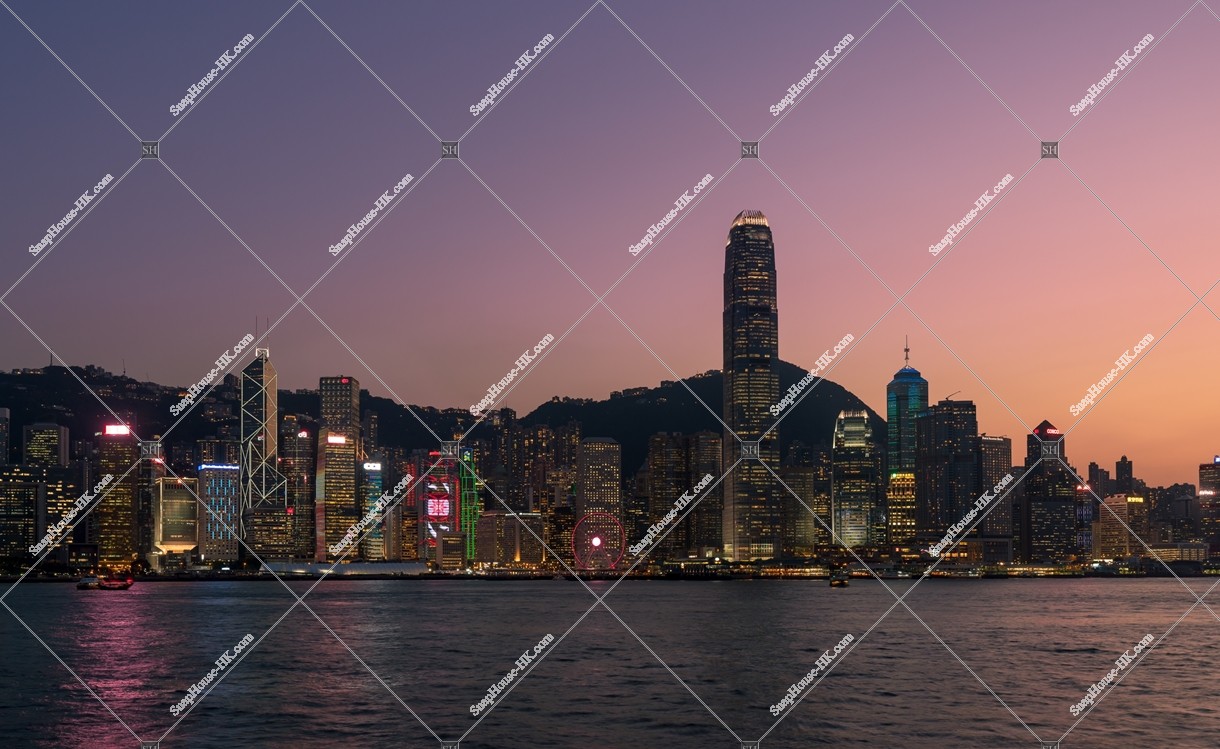 Evening scene of Central from Tsim Sha Tsui