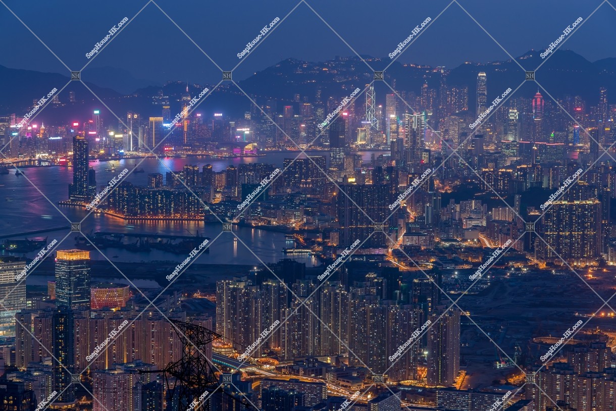 Night view of Hong Kong from Kowloon Peak, No.1