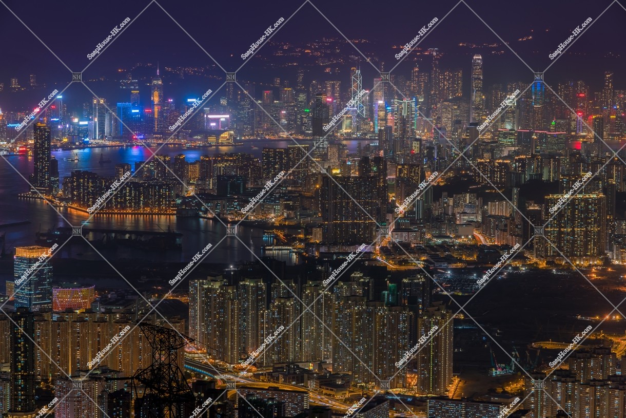 Night view of Hong Kong from Kowloon Peak, No.5