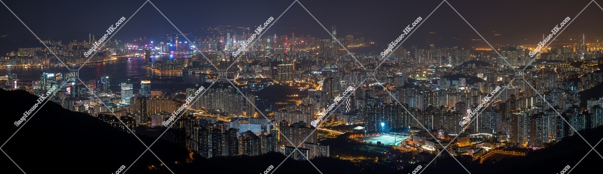Night view of Hong Kong from Kowloon Peak, No.6