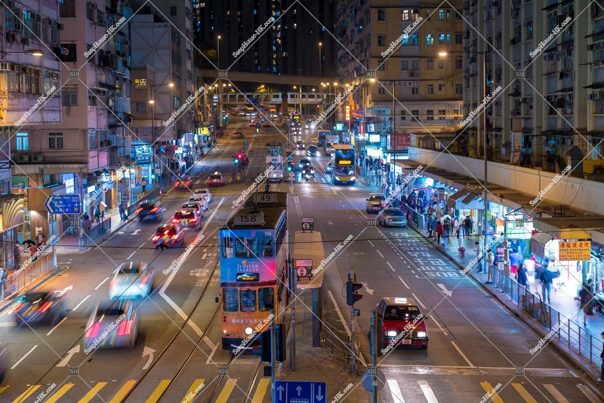 Night view of Shau Kei Wan Road, Sai Wan Ho, No.1