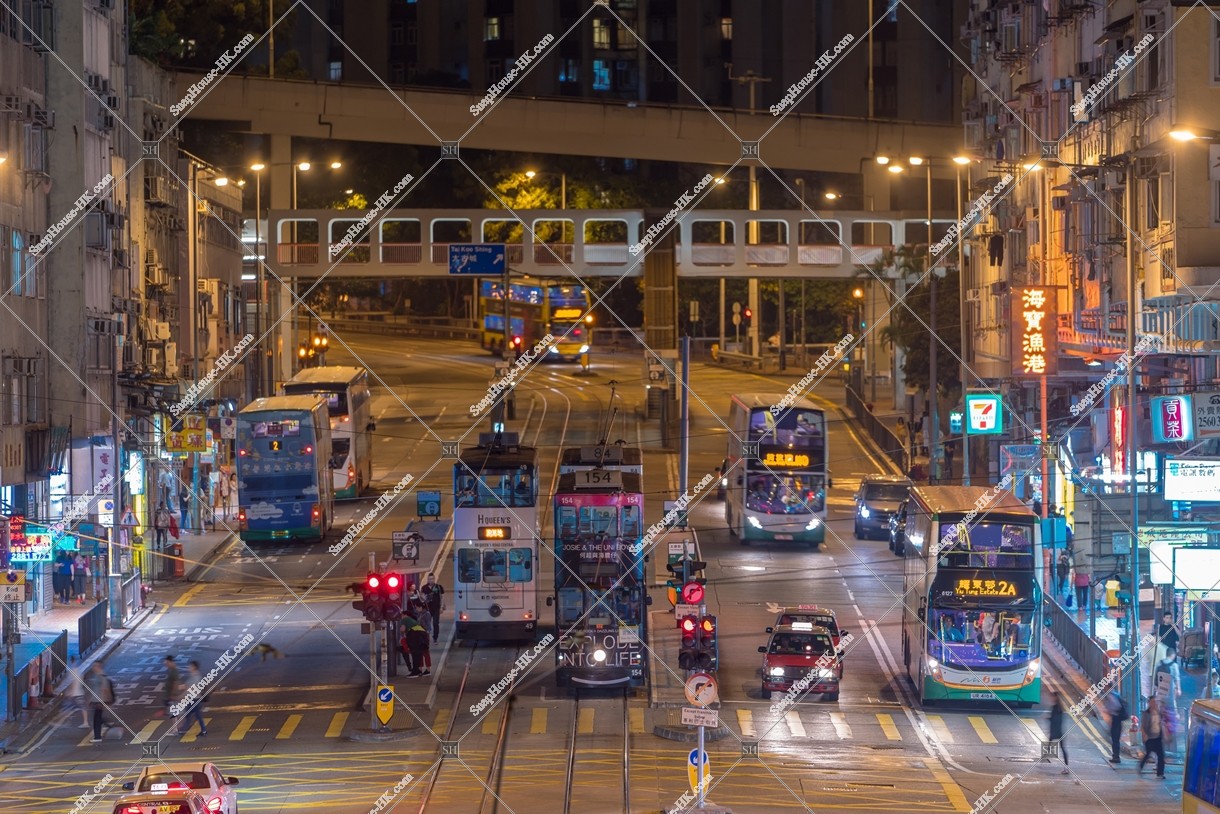 Night view of Shau Kei Wan Road, Sai Wan Ho, No.4