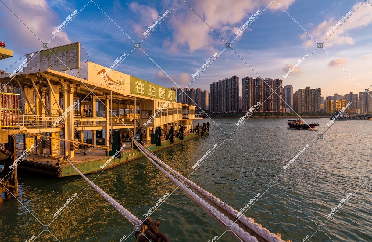 Evening scene of Tsuen Wan Pier