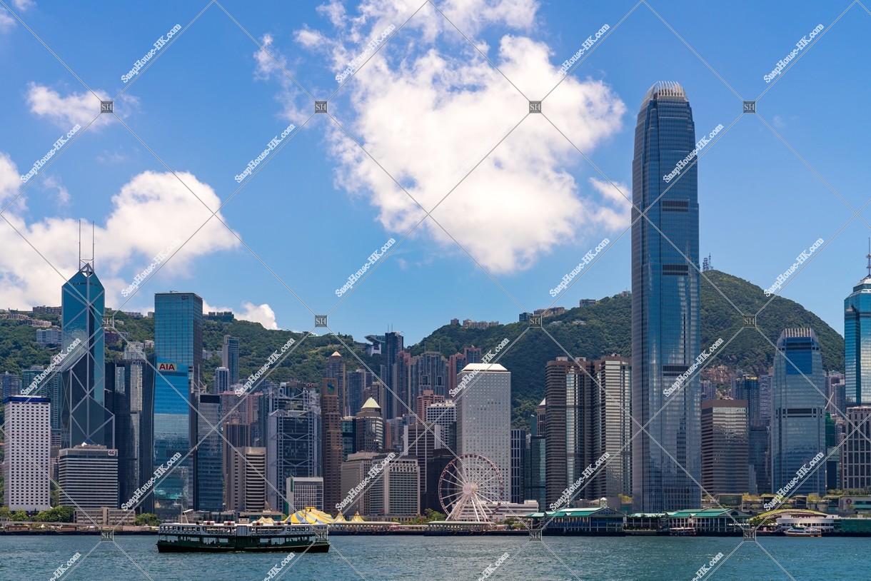 View of  the high-rise buildings of Central and Star Ferry, No.1