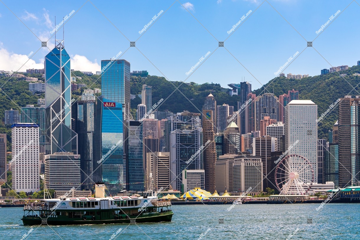 View of  the high-rise buildings of Central and Star Ferry, No.3
